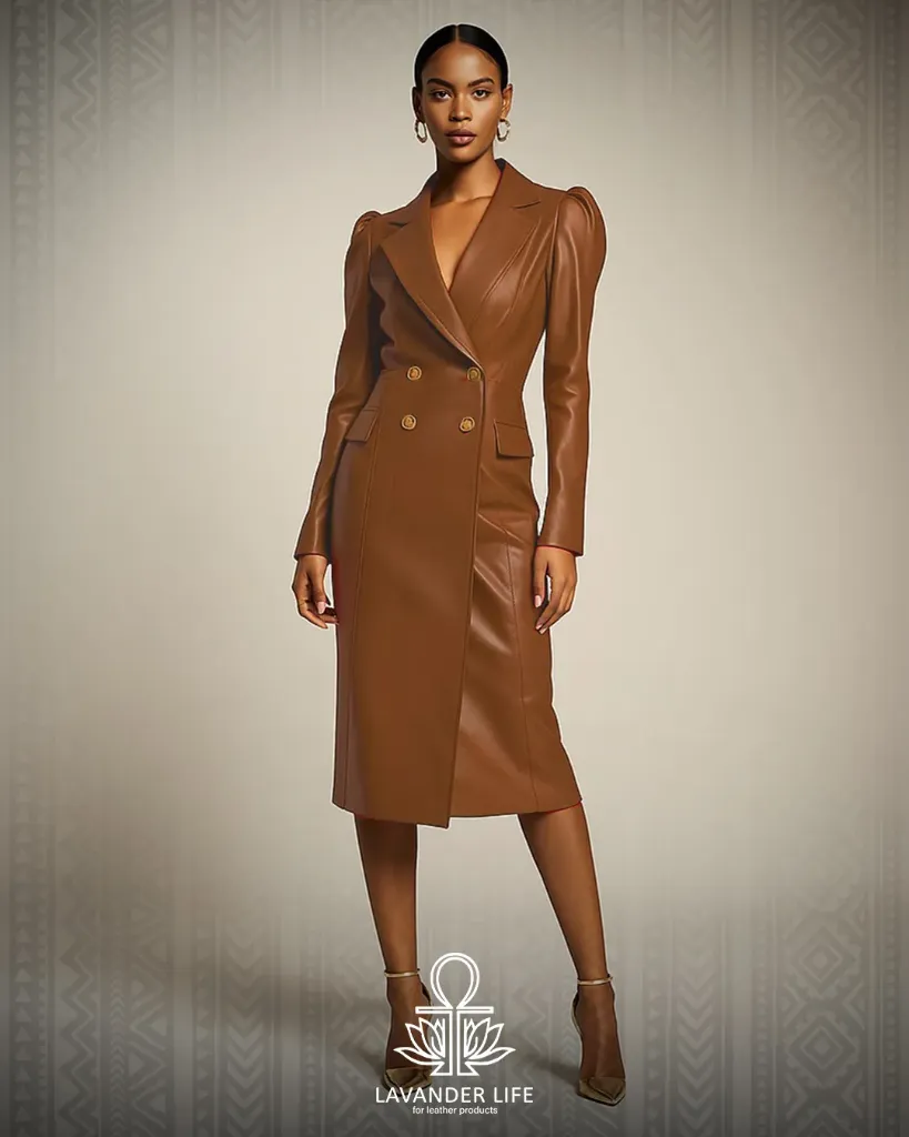 Leather Coat (M, Brown)