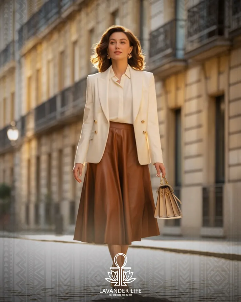 Leather Skirt (M, olive)