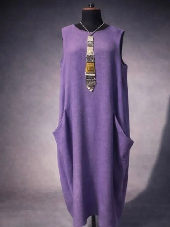 Linen Summer Dress (M, Mint)