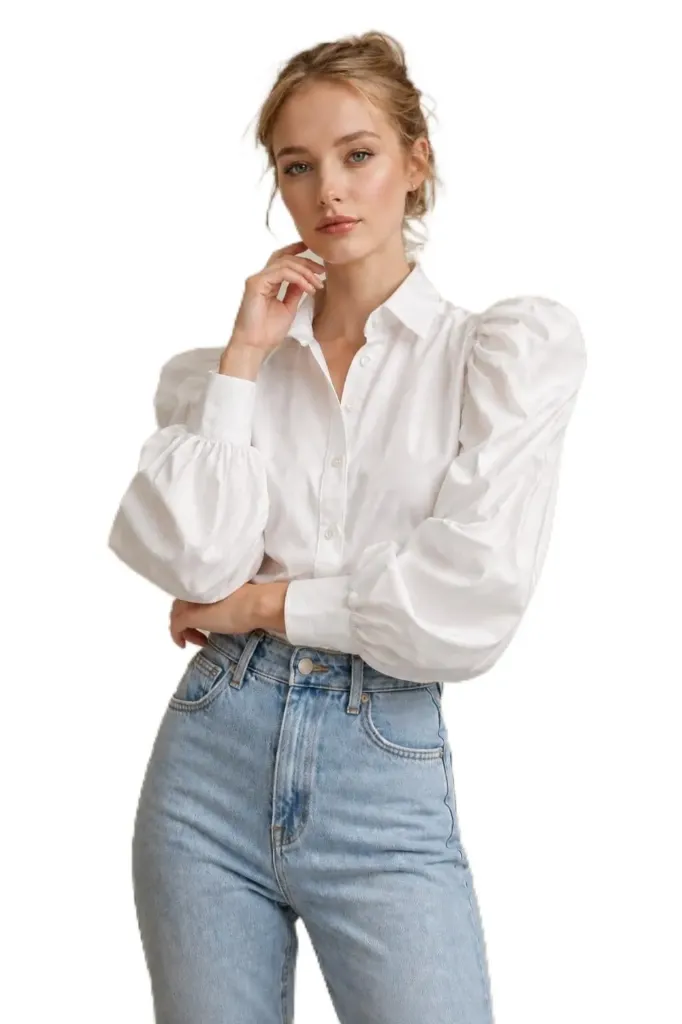 women`s broidered cotton blouse (M)